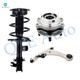 Set of 3 Front Left Lower Control Arm Ball Joint-Wheel Hub Bearing Assembly-Quick Complete Strut-Coil Spring Assembly For 2007-2012 Nissan Altima V6