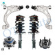 Set of 6 Front Lower Control Arm Ball Joint-Wheel Hub Bearing Assembly-Quick Complete Strut-Coil Spring For 1998-2001 Cadillac Seville