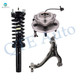 Set of 3 Front Right Lower Control Arm Ball Joint-Wheel Hub Bearing Assembly-Quick Complete Strut-Coil Spring Assembly For 2006-2010 Jeep Commander