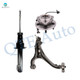 Set of 3 Front Left Lower Control Arm Ball Joint-Wheel Hub Bearing Assembly-Suspension Strut Assembly For 2006-2010 Jeep Commander