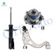 Set of 3 Front Left Lower Control Arm Ball Joint-Wheel Hub Bearing Assembly-Suspension Strut Assembly For 2000 2001 Buick Lesabre