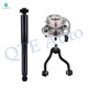 Set of 3 Front Left Upper Control Arm Ball Joint-Wheel Hub Bearing Assembly-Shock Absorber For 1995 GMC K2500 Suburban