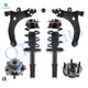 Set of 6 Front Lower Control Arm Ball Joint-Wheel Hub Bearing Assembly-Quick Complete Strut-Coil Spring Assembly For 2014-2016 Chevrolet Impala Limited with Police Package