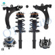Set of 6 Front Lower Control Arm Ball Joint-Wheel Hub Bearing Assembly-Quick Complete Strut-Coil Spring Assembly For 2014-2016 Chevrolet Impala Limited with Police Package