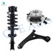 Set of 3 Front Left Lower Control Arm Ball Joint-Wheel Hub Bearing Assembly-Quick Complete Strut-Coil Spring Assembly For 2011 2012 Volkswagen Routan