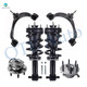 Set of 6 Front Upper Control Arm Ball Joint-Wheel Hub Bearing Assembly-Quick Complete Strut-Coil Spring Assembly For 2014-2018 GMC Sierra 1500 V6