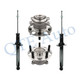 Set of 4 Rear Suspension Strut Assembly-Wheel Hub Bearing Assembly For 2005-2007 Honda Accord Hybrid