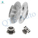 Set of 4 Rear Drilled Slotted Disc Brake Rotors 260 mm-Wheel Hub Bearing Assembly For 2003-2007 Honda Accord