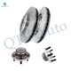 Set of 4 Front 320mm Drilled Slotted Brake Disc Rotors-Wheel Hub Bearing Assembly For 2005-2012 Chrysler 300