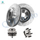 Set of 4 Front 296mm Drilled Slotted Brake Disc Rotors-Wheel Hub Bearing Assembly For 2006-2012 Toyota RAV4