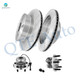 Set of 4 Rear 303mm Disc Brake Rotors-Wheel Hub Bearing Assembly For 2010-2017 Chevrolet Equinox