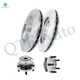Set of 4 Front 294mm Brake Disc Rotors-Wheel Hub Bearing Assembly For 2007-2010 Chrysler Sebring