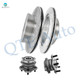 Set of 4 Rear Drilled Slotted Brake Disc Rotors-Wheel Hub Bearing Assembly For 2013 Infiniti JX35