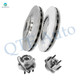 Set of 4 Front 296mm Disc Brake Rotors-Wheel Hub Bearing Assembly For 2007-2009 Saturn Aura