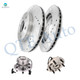 Set of 4 Front Drilled Slotted Disc Brake Rotors-Wheel Hub Bearing Assembly For 1999 GMC K1500