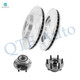 Set of 4 Front 324.8mm Drilled Slotted Disc Brake Rotors-Wheel Hub Bearing Assembly For 2008-2017 Buick Enclave