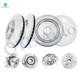 Set of 8 Front 324.8 mm-Rear 331 mm Drilled Slotted Brake Disc Rotors-Wheel Hub Bearing Assembly For 2010-2017 Buick Enclave