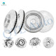 Set of 8 Front 324.8 mm-Rear 331 mm Drilled Slotted Brake Disc Rotors-Wheel Hub Bearing Assembly For 2017 GMC Acadia Limited