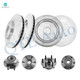 Set of 8 Front 324.8 mm-Rear 331 mm Drilled Slotted Brake Disc Rotors-Wheel Hub Bearing Assembly For 2007-2010 Saturn Outlook