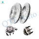 Set of 4 Front 331mm Drilled Slotted Brake Disc Rotors-Wheel Hub Bearing Assembly For 2001-2006 Chevrolet Tahoe