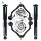 Set of 6 Front Upper Wheel Hub Bearing Assembly-Control Arm Ball Joint-Shock Absorber For 1996-2000 GMC K2500 Monotube Performance Upgrade