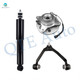 Set of 3 Front Left Upper Control Arm Ball Joint-Wheel Hub Bearing Assembly-Shock Absorber For 2004 Ford F-150 Heritage High Performance Monotube Upgrade