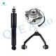 Set of 3 Front Right Upper Control Arm Ball Joint-Wheel Hub Bearing Assembly-Shock Absorber For 2004 Ford F-150 Heritage High Performance Monotube Upgrade