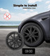 Set of 4 Wheel Covers Hubcaps Sport Style For 2017-2024 Tesla 3 18 inch Wheel Except Highland