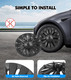 Set of 4  Straight Edge Wheel Covers Hubcaps For 2021-2024 Tesla Y 19 inch Wheel