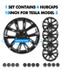 Set of 4 Gloss Black Snap On Hubcap Wheel Rim Skin Covers for 2017-2023 Tesla 3 Except Highland