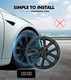 Set of 4 Matte Black Snap On Hubcap Wheel Rim Skin Covers For 2017-2023 Tesla 3 18 inch Wheel