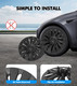 Set of 4 Wheel Covers Full Rim Storm Hubcaps For 2021-2024 Tesla Y 19 inch Wheel