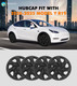 Set of 4 Wheel Covers Hubcaps Phantom Style For 2021-2024 Tesla Y 19 inch Wheel