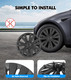 Set of 4 Wheel Covers Hubcaps Turbine Style For 2021-2024 Tesla Y 19 inch Wheel