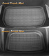 Set of 4 All Weather Cargo Liners Rubber Waterproof Rear Cargo Tray Trunk Floor Mat For 2021-2024 Tesla Y 5 Seat, Must-Have Model Y Accessories for Tesla