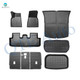 Set of 7 All-Weather Floor Mats Waterproof Non-Slip Floor Mat Front Rear Cargo Liner Mat Backrest Mats Fit For 2021-2024 Tesla Y 5 Seat,Essential Tesla Accessories for Model Y