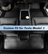 Set of 3 Floor All-Weather TPE Floor Mats Liner Carpet For 2017-2023 Tesla Model 3 Except Highland, essential Tesla Accessories for Model 3