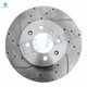 Set of 4 Front Drilled Slotted Brake Rotors-Rear Brake Drums For 2001-2005 Honda Civic Japan Built