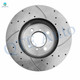 Set of 4 Front Drilled Slotted Brake Rotors-Rear Brake Drums For 2001-2005 Honda Civic Japan Built