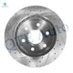 Set of 4 Front 305 mm -Rear 330 mm Drilled Slotted Brake Disc Rotors For 2003-2008 Chevrolet Express 1500 with 330 mm Diameter Rotor