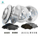 Set of 12 Front 302mm-Rear 316mm Drilled Slotted Brake Disc Rotors-Ceramic Brake Pad Kit For 2018 Jeep Wrangler JK