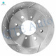 Set of 6 Rear Drilled Slotted Brake Disc Rotors 239mm-Ceramic Brake Pad Kit For 1993-1997 Honda Civic Del Sol