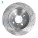 Set of 6 Rear Drilled Slotted Brake Disc Rotors 239mm-Ceramic Brake Pad Kit For 1993-1997 Honda Civic Del Sol