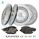 Set of 12 Front 320mm-Rear 308mm Drilled Slotted Brake Disc Rotors -Ceramic Brake Pad Kit For 2008-2010 Infiniti EX35