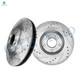 Front Drilled Slotted Brake Disc Rotors 296mm For 2015 Nissan Leaf