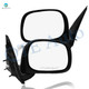 Pair of 2 Left Driver Chrome/Flat-Right Passenger Side Chrome/Convex+Warning Manual Foldaway View Mirror Black Textured For 2003-2009 Dodge RAM 2500