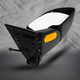 Right Passenger Side Power Heated Puddle Lamp Foldaway View Mirror Chrome/Convex+Warning Paintedblack 8H6P with Turn Signal Light For 2002 Chevrolet Avalanche 1500