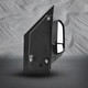 Pair of 2 Left Driver Dual Glass Chrome/Flat-Right Passenger Side Chrome/Convex+Warning Manual Foldaway View Mirror Black Textured  Replacement For 2008-2021 GMC Savana 2500