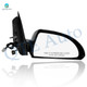 Right Passenger Side Power Non-Folding View Mirror Chrome/Convex+Warning Black Smooth 6H3P For 2006-2013 Chevrolet Impala
