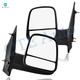 Pair of 2 Left Driver Dual Glass Chrome/Flat-Right Passenger Side Chrome/Convex+Warning Manual Foldaway View Mirror Black Textured For 2008-2021 GMC Savana 3500